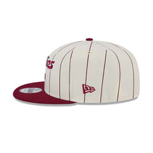 Load image into Gallery viewer, Philadelphia Phillies New Era MLB 9FIFTY 950 Snapback Cap Hat Cream Pinstripe Crown Cardinal Visor Cardinal Text Logo
