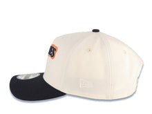 Load image into Gallery viewer, San Diego Padres New Era MLB 9FORTY 940 Adjustable A-Frame Cap Hat Cream Crown Navy Visor Navy/Silver/Orange Script Logo 25th Anniversary Side Patch
