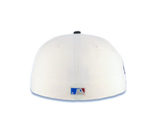 Load image into Gallery viewer, Los Angeles Dodgers New Era MLB 59FIFTY 5950 Fitted Cap Hat Cream Crown Black Visor Royal Blue/Red Logo 100 Anniversary Side Patch
