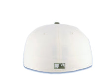 Load image into Gallery viewer, San Diego Padres New Era MLB 59FIFTY 5950 Fitted Cap Hat Cream Crown Olive Green Visor Olive Green Logo 20th Anniversary Petco Park Side Patch
