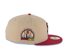 Load image into Gallery viewer, San Diego Padres New Era MLB 59FIFTY 5950 Fitted Cap Hat Khaki Crown Cardinal Visor Black/Cardinal Logo Petco Park Side Patch
