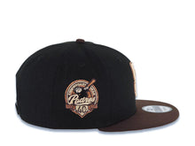 Load image into Gallery viewer, San Diego Padres New Era MLB 9FIFTY 950 Snapback Cap Hat Black Crown Brown Visor Khaki/Metallic Brown Logo 40th Anniversary Side Patch Orange UV
