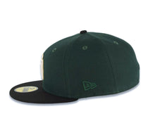 Load image into Gallery viewer, San Diego Padres New Era MLB 59FIFTY 5950 Fitted Cap Hat Dark Green Crown Black Visor Cream/Metallic Gold Logo 1992 All-Star Game Side Patch Gray UV
