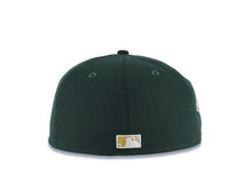 Load image into Gallery viewer, San Diego Padres New Era MLB 59FIFTY 5950 Fitted Cap Hat Dark Green Crown Black Visor Cream/Metallic Gold Logo 1992 All-Star Game Side Patch Gray UV
