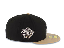 Load image into Gallery viewer, San Diego Padres New Era MLB 59FIFTY 5950 Fitted Cap Hat Black Crown Khaki Visor Maroon Swinging Friar Logo 1998 World Series Side Patch Gray UV
