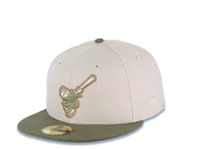 Load image into Gallery viewer, San Diego Padres New Era MLB 59FIFTY 5950 Fitted Cap Hat Stone Crown Olive Green Visor Green/Brown Swinging Friar Logo 1992 All-Star Game Side Patch

