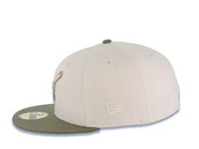 Load image into Gallery viewer, San Diego Padres New Era MLB 59FIFTY 5950 Fitted Cap Hat Stone Crown Olive Green Visor Green/Brown Swinging Friar Logo 1992 All-Star Game Side Patch
