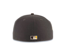 Load image into Gallery viewer, San Diego Padres New Era MLB 59FIFTY 5950 Fitted Cap Hat Dark Gray Crown Brown Visor Brown/Yellow Swinging Friar Logo 1992 All-Star Game Side Patch
