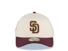 Load image into Gallery viewer, San Diego Padres New Era MLB 9FORTY 940 Adjustable A-Frame Cap Hat Cream Crown Maroon Visor Maroon/Metallic Gold Logo 40th Anniversary Side Patch
