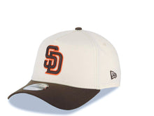 Load image into Gallery viewer, San Diego Padres New Era MLB 9FORTY 940 Adjustable A-Frame Cap Hat Cream Crown Brown Visor Brown/Orange Logo 40th Anniversary Side Patch Green UV
