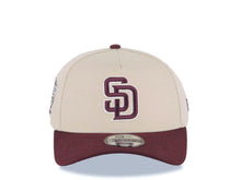 Load image into Gallery viewer, San Diego Padres New Era MLB 9FORTY 940 Adjustable A-Frame Cap Hat Stone Crown Maroon Visor Maroon Logo 25th Anniversary Side Patch
