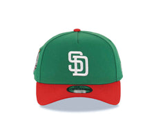 Load image into Gallery viewer, San Diego Padres New Era MLB 9FORTY 940 Adjustable A-Frame Cap Hat Green Crown Red Visor White Logo 40th Anniversary Side Patch
