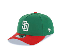 Load image into Gallery viewer, San Diego Padres New Era MLB 9FORTY 940 Adjustable A-Frame Cap Hat Green Crown Red Visor White Logo 40th Anniversary Side Patch
