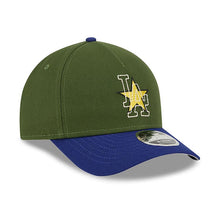 Load image into Gallery viewer, Los Angeles Dodgers New Era MLB 9FORTY 940 M-Crown Adjustable A-Frame Cap Hat Dark GreenCrown Royal Blue Visor Yellow/White Star Logo
