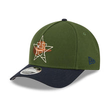 Load image into Gallery viewer, Houston Astros New Era MLB 9FORTY 940 M-Crown Adjustable A-Frame Cap Hat Dark Green Crown Navy Blue Visor White/Orange Logo
