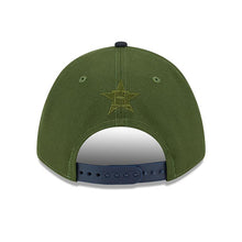 Load image into Gallery viewer, Houston Astros New Era MLB 9FORTY 940 M-Crown Adjustable A-Frame Cap Hat Dark Green Crown Navy Blue Visor White/Orange Logo

