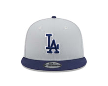 Load image into Gallery viewer, Los Angeles Dodgers New Era MLB 9FIFTY 950 Snapback Cap Hat Gray Crown Navy Blue Visor Navy Blue/White Logo (2-Tone Color Pack)
