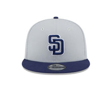 Load image into Gallery viewer, San Diego Padres New Era MLB 9FIFTY 950 Snapback Cap Hat Gray Crown Navy Blue Visor Navy Blue/White Logo (2Tone Color Pack)
