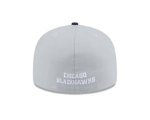 Load image into Gallery viewer, Chicago Blackhawks New Era NHL 59FIFTY 5950 Fitted Cap Hat Gray Crown Navy Blue Visor Navy Blue/Gray Logo (2-Tone Color Pack)
