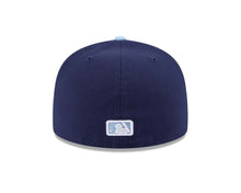Load image into Gallery viewer, (Youth) Los Angeles Dodgers New Era MLB 59FIFTY 5950 Kid Fitted Cap Hat Navy Blue Crown Light Blue Visor Light Blue/White Logo (2-Tone Color Pack)

