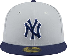 Load image into Gallery viewer, (Youth) New York Yankees New Era MLB 59FIFTY 5950 Kid Fitted Cap Hat Gray Crown Navy Blue Visor Navy Blue/White Logo (2-Tone Color Pack)
