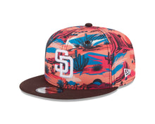 Load image into Gallery viewer, San Diego Padres New Era MLB 9FIFTY 950 Snapback 2025 Spring Training Cap Hat Orange/Blue/Magenta Crown Brown Visor White Logo Peoria Side Patch
