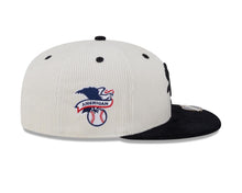 Load image into Gallery viewer, (Corduroy) Chicago White Sox New Era MLB 59FIFTY 5950 Fitted Cap Hat Cream Crown Black Visor Black Logo American League Side Patch
