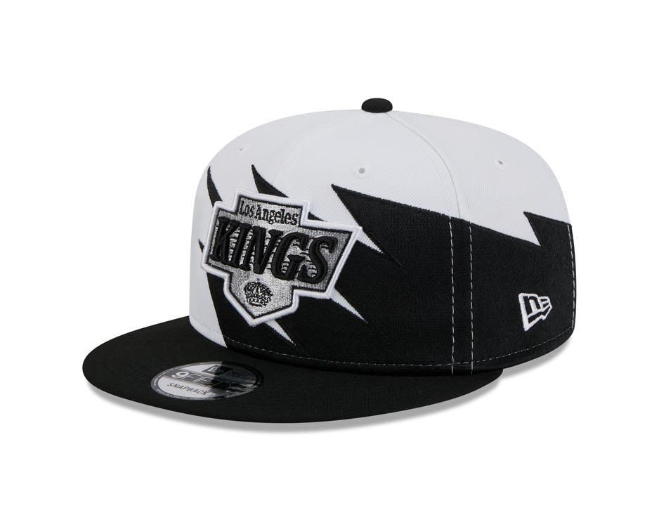 Los Angeles Kings New Era NHL 9FIFTY 950 Snapback Jagged Cap Hat White/Black Crown Black Visor Team Color Logo