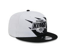 Load image into Gallery viewer, Los Angeles Kings New Era NHL 9FIFTY 950 Snapback Jagged Cap Hat White/Black Crown Black Visor Team Color Logo
