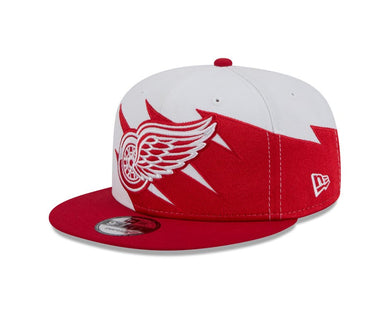 Detroit Red Wings New Era NHL 9FIFTY 950 Snapback Jagged Cap Hat White/Red Crown Red Visor Team Color Logo