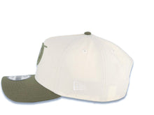 Load image into Gallery viewer, Los Angeles Dodgers New Era MLB 9FORTY 940 Adjustable A-Frame Cap Hat Cream Crown Green Visor Olive City Connect Logo 2024 World Series Side Patch

