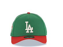 Load image into Gallery viewer, Los Angeles Dodgers New Era MLB 9FORTY 940 Adjustable A-Frame Cap Hat Green Crown Red Visor White Logo 40th Anniversary Stadium Side Patch
