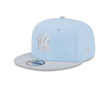 Load image into Gallery viewer, New York Yankees New Era MLB 9FIFTY 950 Snapback Cap Hat Light Blue Crown Gray Visor Dark Gray/White Logo (2-Tone Color Pack)
