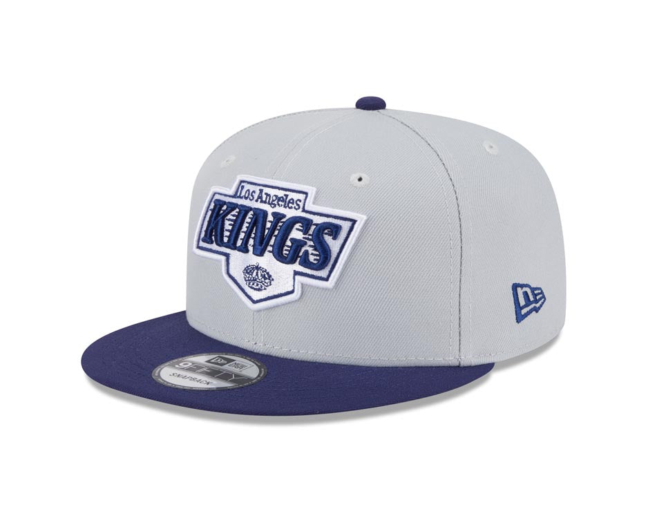 Los Angeles Kings New Era NHL 9FIFTY 950 Snapback Cap Hat Gray Crown Navy Blue Visor Navy Blue/Gray Logo (2-Tone Color Pack)