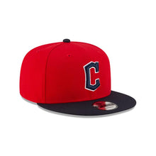 Load image into Gallery viewer, Cleveland Guardians New Era 9FIFTY 950 Snapback Cap Hat Red Crown Navy Blue Visor Navy/White C Logo
