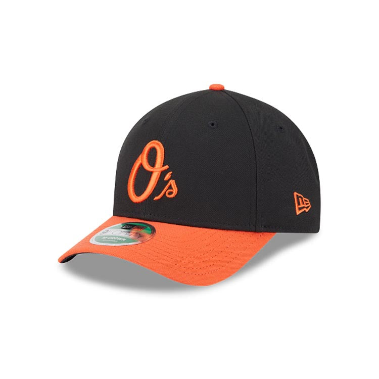 Baltimore Orioles New Era MLB 9FORTY 940 Adjustable M-Crown Cap Hat Black Crown Orange Visor Orange Logo (Player Replica)