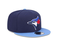 Load image into Gallery viewer, Toronto Blue Jays New Era MLB 9FIFTY 950 Snapback Cap Hat Navy Blue Crown Sky Blue Visor Team Color Logo
