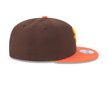 Load image into Gallery viewer, San Diego Padres New Era MLB 9FIFTY 950 Snapback Cap Hat Brown Crown Orange Visor Yellow/Orange Cooperstown Logo
