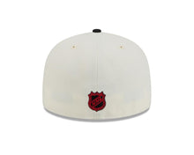 Load image into Gallery viewer, Chicago Blackhawks New Era NHL 59FIFTY 5950 Fitted Cap Hat Cream Crown Black Visor Team Color Logo 
