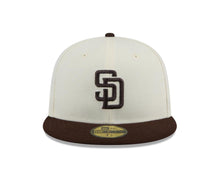 Load image into Gallery viewer, San Diego Padres New Era MLB 59FIFTY 5950 Fitted Cap Hat Cream Crown Brown Visor Brown Logo
