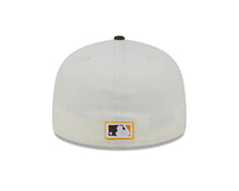 Load image into Gallery viewer, San Diego Padres New Era MLB 59FIFTY 5950 Fitted Cap Hat Cream Crown Brown Visor Yellow/Brown Cooperstown Logo
