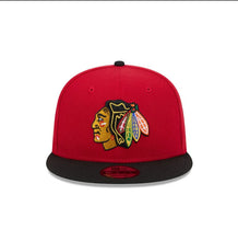 Load image into Gallery viewer, Chicago Blackhawks New Era NHL 9FIFTY 950 Snapback Cap Hat Red Crown Black Visor Team Color Logo
