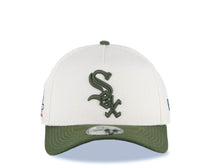 Load image into Gallery viewer, Chicago White Sox New Era MLB 9FORTY 940 Adjustable A-Frame Cap Hat Cream Crown Olive Visor Olive Green Logo 2005 World Series Champions Side Patch

