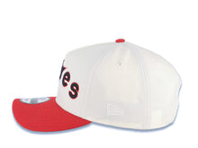 Load image into Gallery viewer, San Diego Padres New Era MLB 9FORTY 940 Adjustable A-Frame Cap Hat Cream Crown Red Visor Black/Red Script/Text Logo 40th Anniversary Side Patch Gray UV
