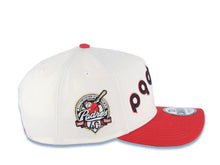 Load image into Gallery viewer, San Diego Padres New Era MLB 9FORTY 940 Adjustable A-Frame Cap Hat Cream Crown Red Visor Black/Red Script/Text Logo 40th Anniversary Side Patch Gray UV
