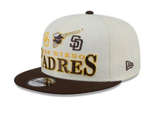 Load image into Gallery viewer, San Diego Padres New Era MLB 9FIFTY 950 Snapback Archive Cap Hat Cream Crown Brown Visor Team Color Text/Script Logo
