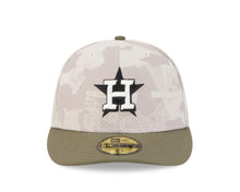 Load image into Gallery viewer, Houston Astros New Era MLB 59FIFTY 5950 Fitted Cap Hat White Camo Crown Olive Green Visor White/B;acl Logo (2025 Armed Forces Day)
