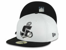 Load image into Gallery viewer, Stockton Ports New Era MiLB 59FIFTY 5950 Fitted Cap Hat White Crown Black Visor Black/Dark Gray Logo Black UV
