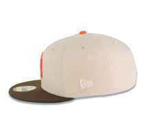 Load image into Gallery viewer, San Diego Padres New Era MLB 59FIFTY 5950 Fitted Cap Hat Stone Crown Brown Visor Brown/Orange Logo 25th Anniversary Side Patch Green UV
