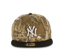 Load image into Gallery viewer, New York Yankees New Era MLB 59FIFTY 5950 Fitted Cap Hat Real Tree Edge Camo Crown Black Visor White/Black Logo 2024 World Series Side Patch
